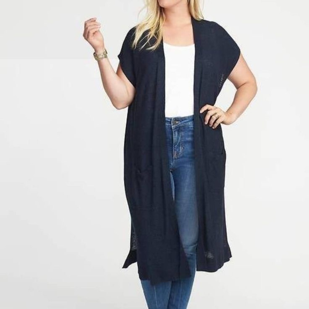 Old Navy Blue Short Sleeve Cardigan